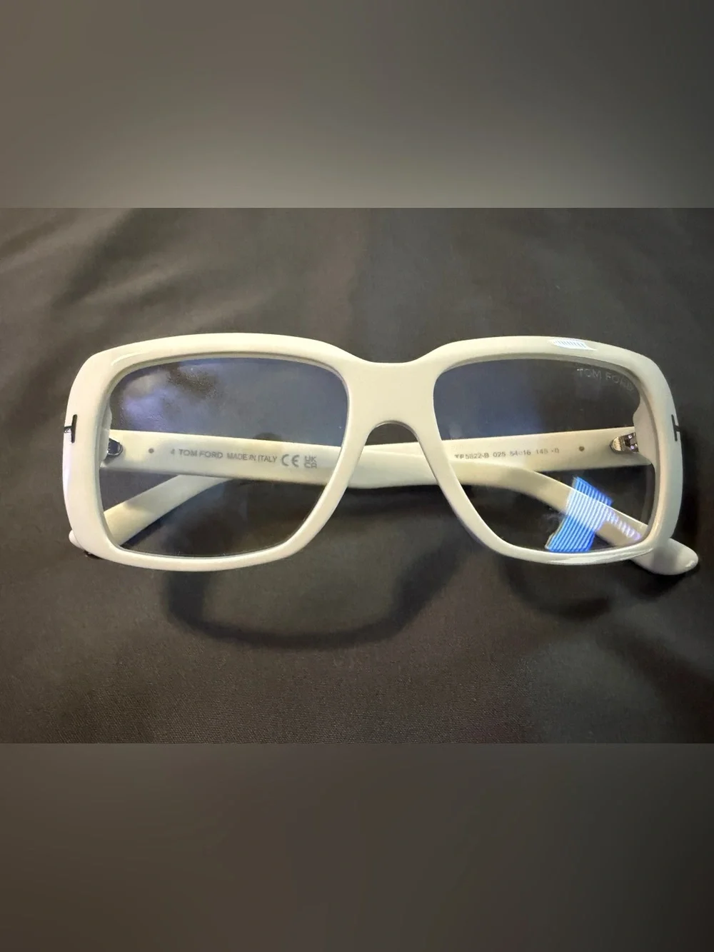 Tom Ford Glossy White Oversized Square unisex Glasses model FT5822-B 025